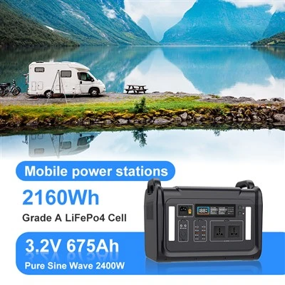 Vanjska hitna solarna elektrana 2400W Prijenosna litij baterija 2160Wh